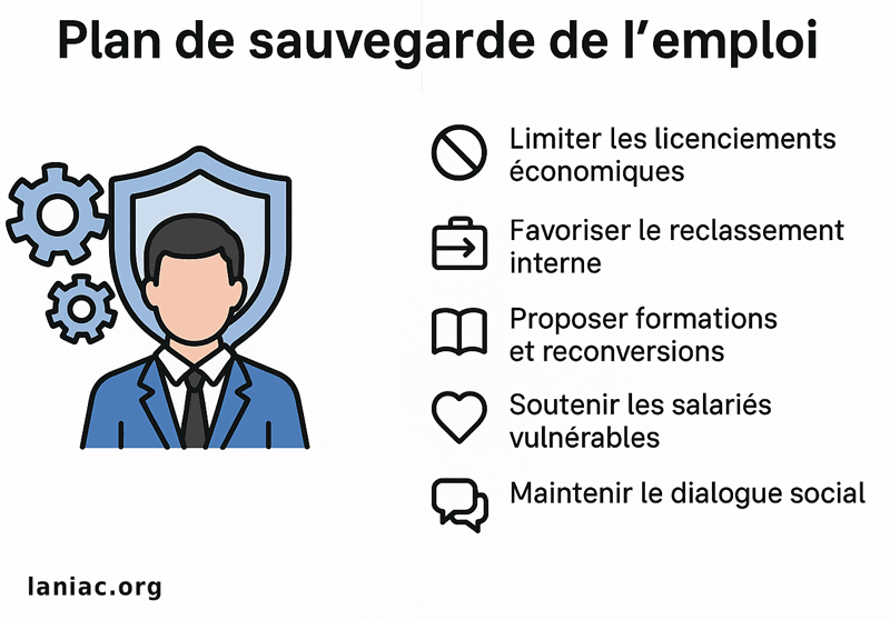 Infographie plan de sauvegarde de l'emploi