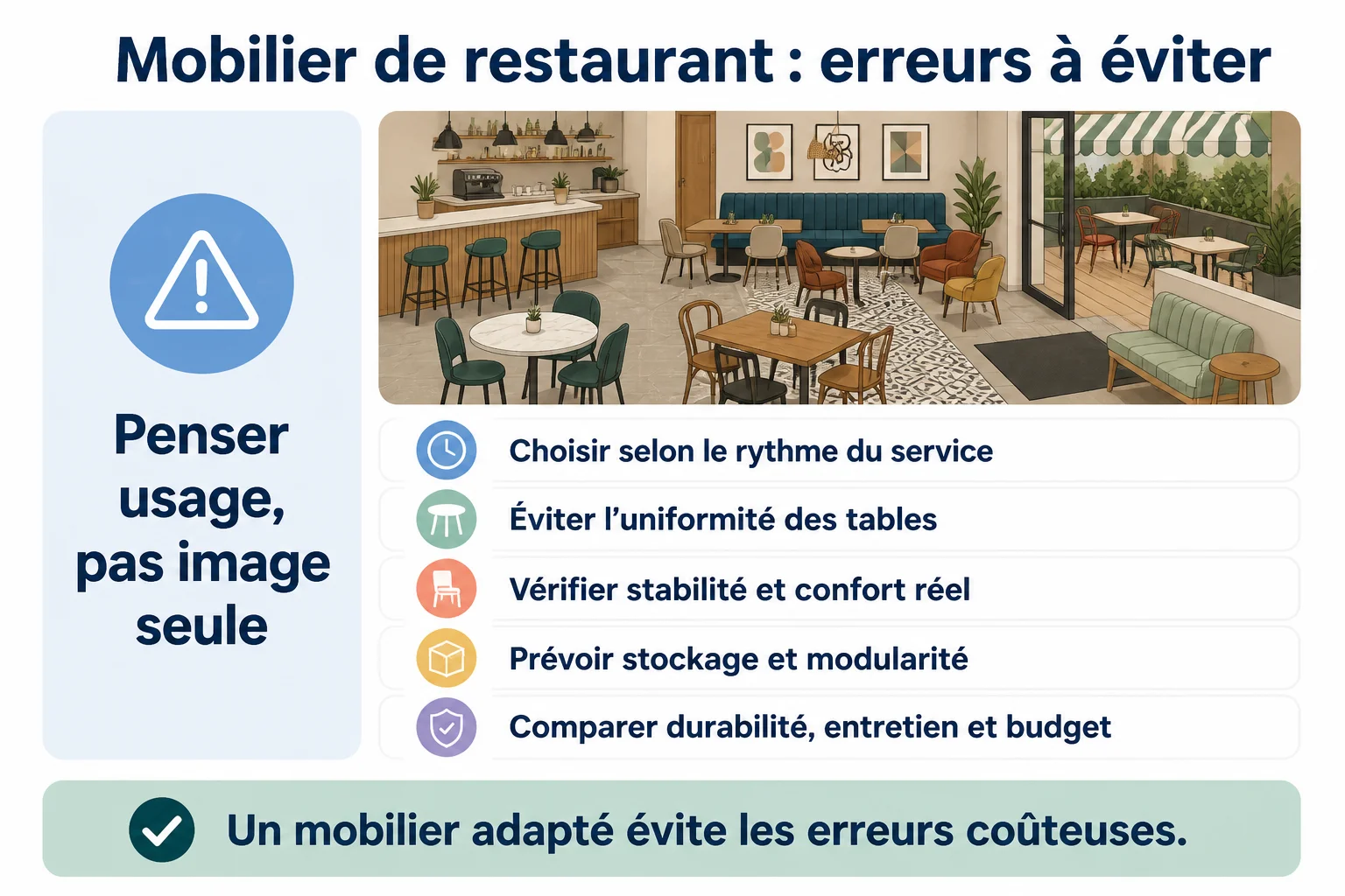 Quel mobilier pour restaurant privilégier selon votre type d'établissement ?