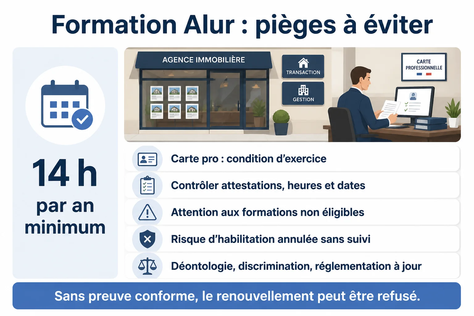 Qui est concerné par la formation obligatoire loi Alur et à quelle fréquence ?